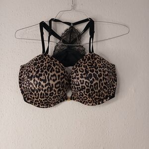 Victoria's Secret Leopard Print Bra with Black Lace